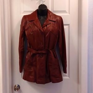 Vintage (70s) Leather Loft Classic Jacket w/Soft Removable Lining Blazer Coat